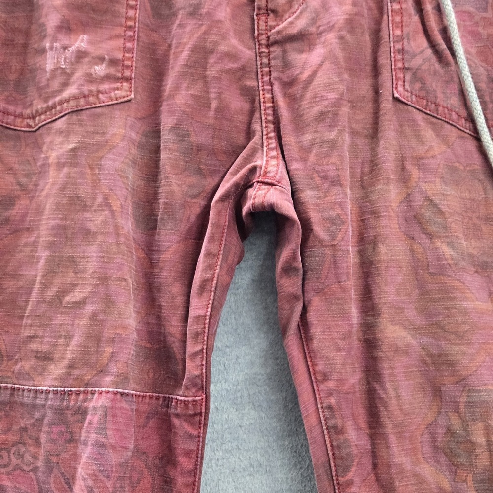 Pilcro Anthropologie Women Pants M Red Floral Trailblazer Jogger Distressed 27" - Picture 8 of 16
